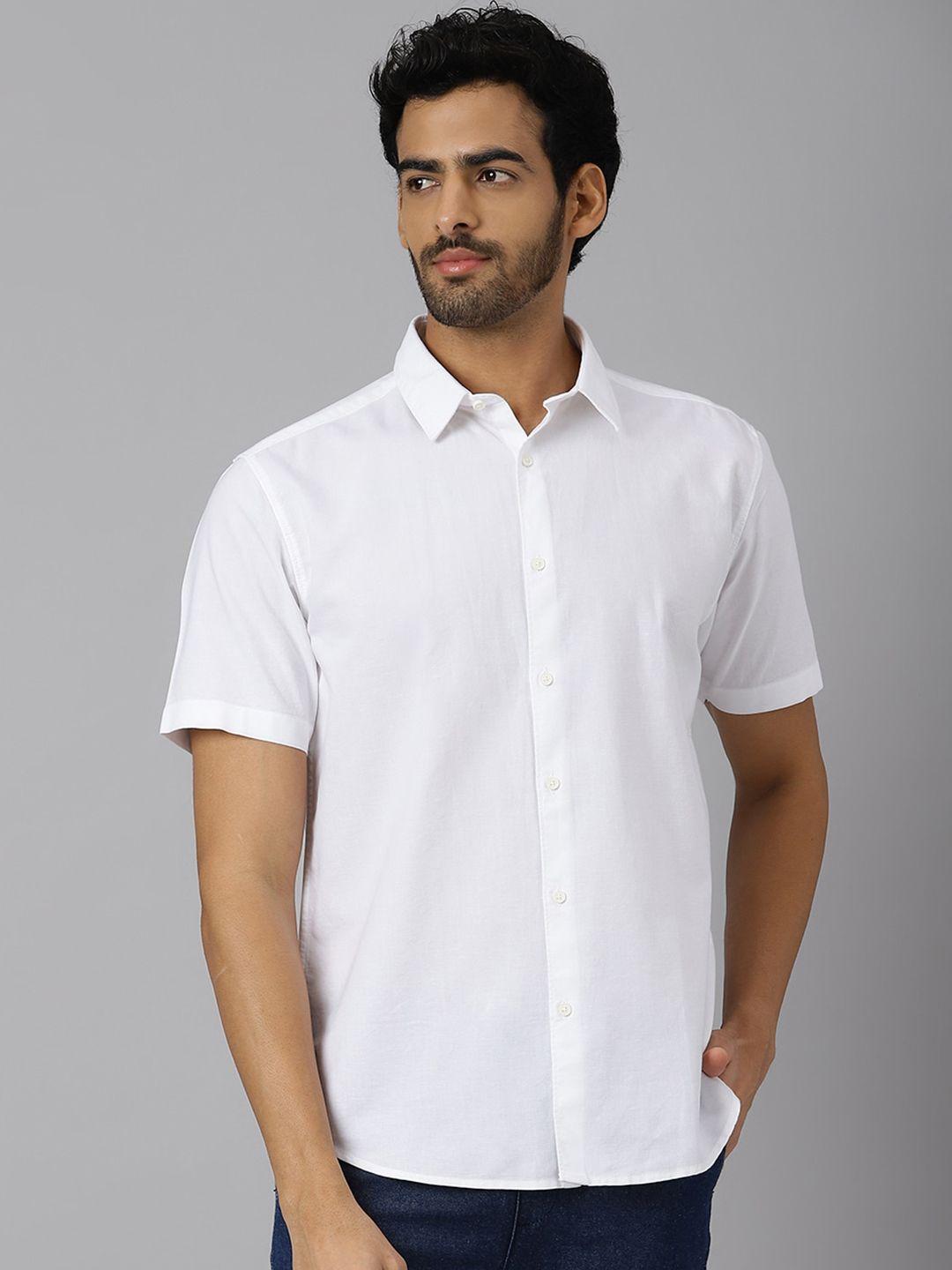 kingdom of white slim fit opaque cotton casual shirt