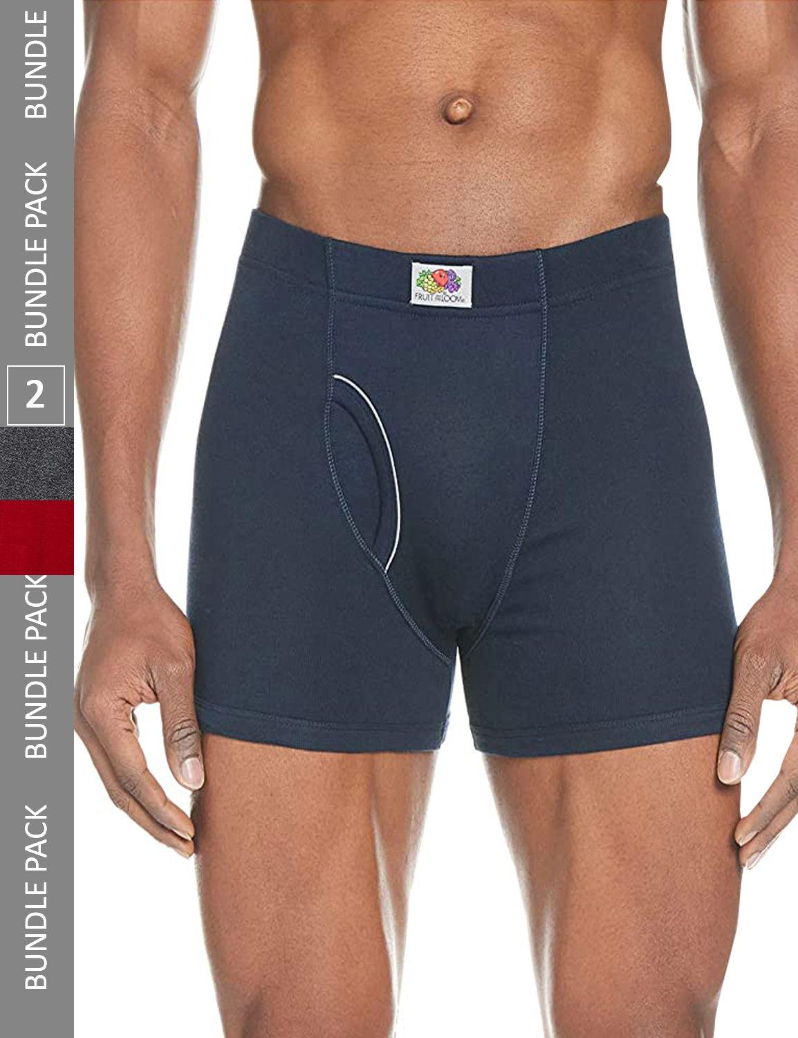 fruit of the loom pack of 2 assorted mid-rise cotton trunks