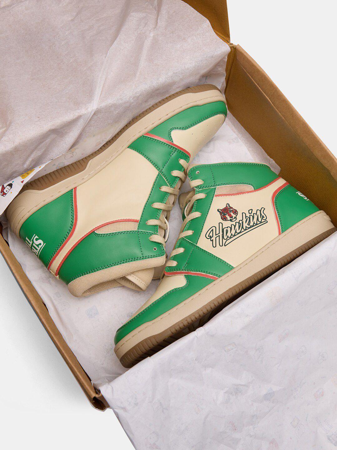 the souled store men colourblocked stranger things: hawkins high-top sneakers