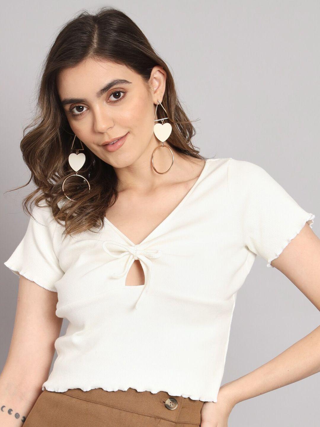 broowl white crepe top