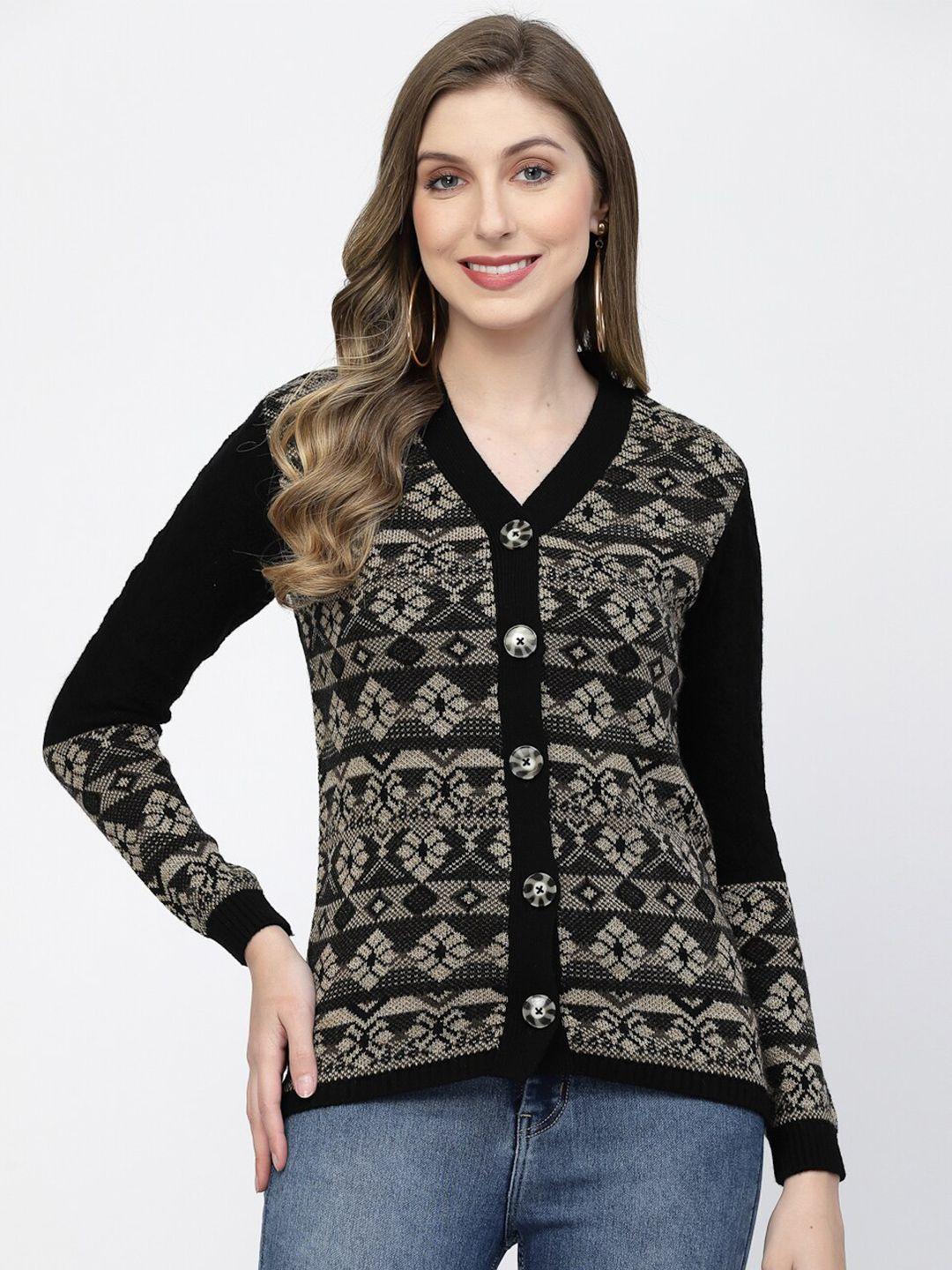 kalt ethnic motifs self design acrylic cardigan