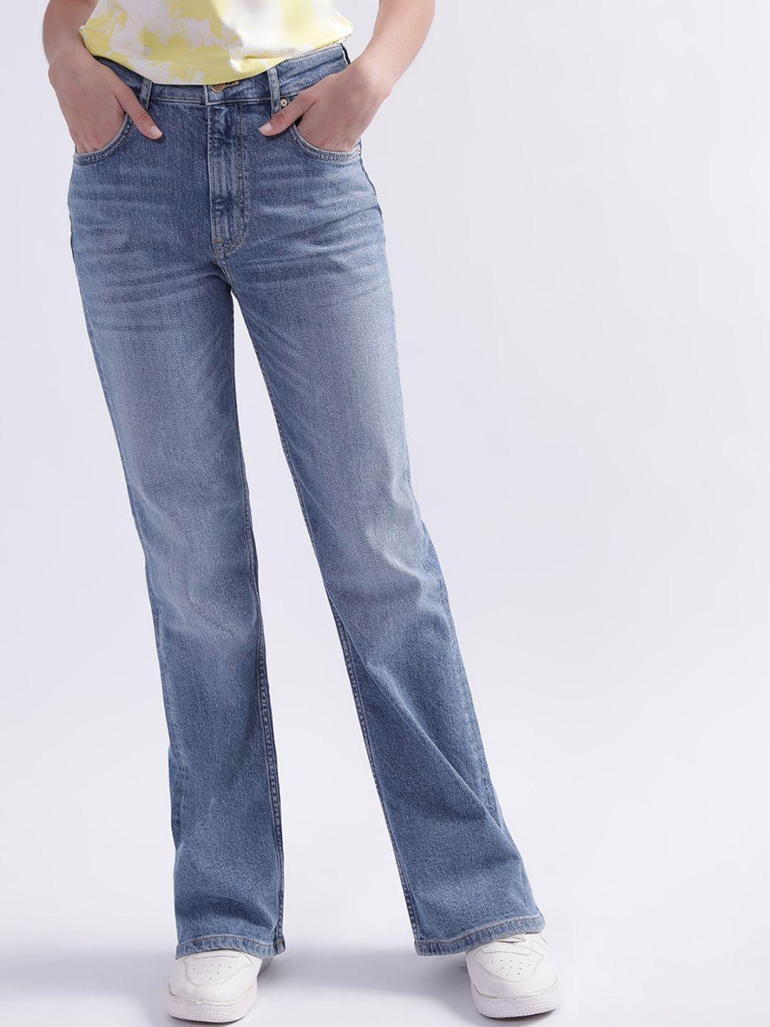 gant women high-rise heavy fade jeans