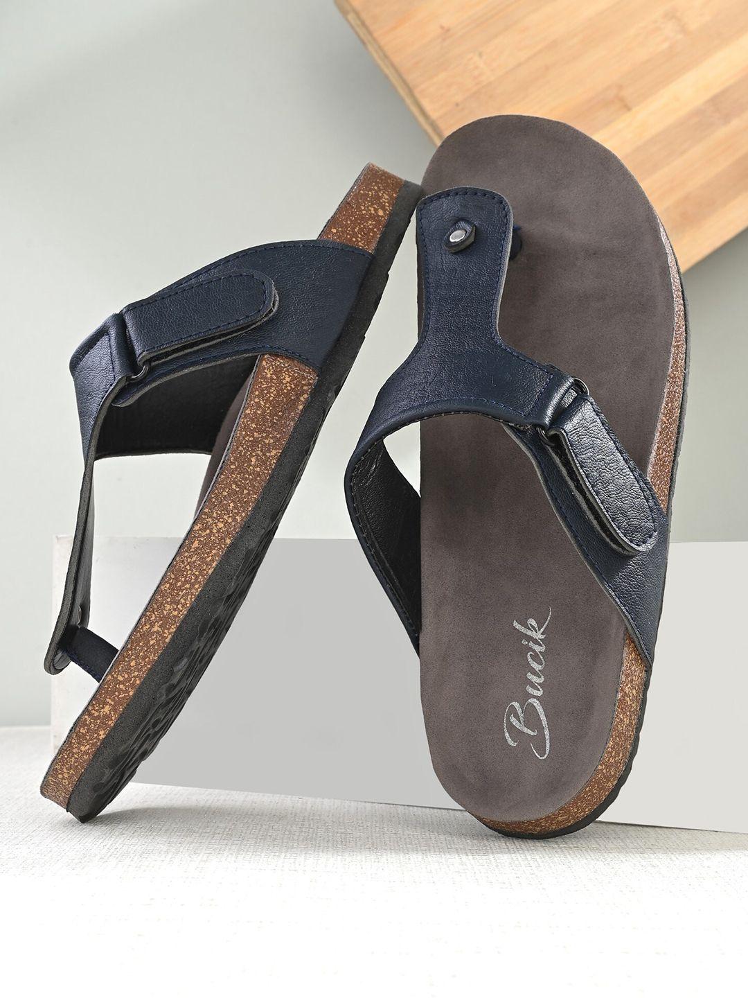 bucik men blue & brown thong flip-flops