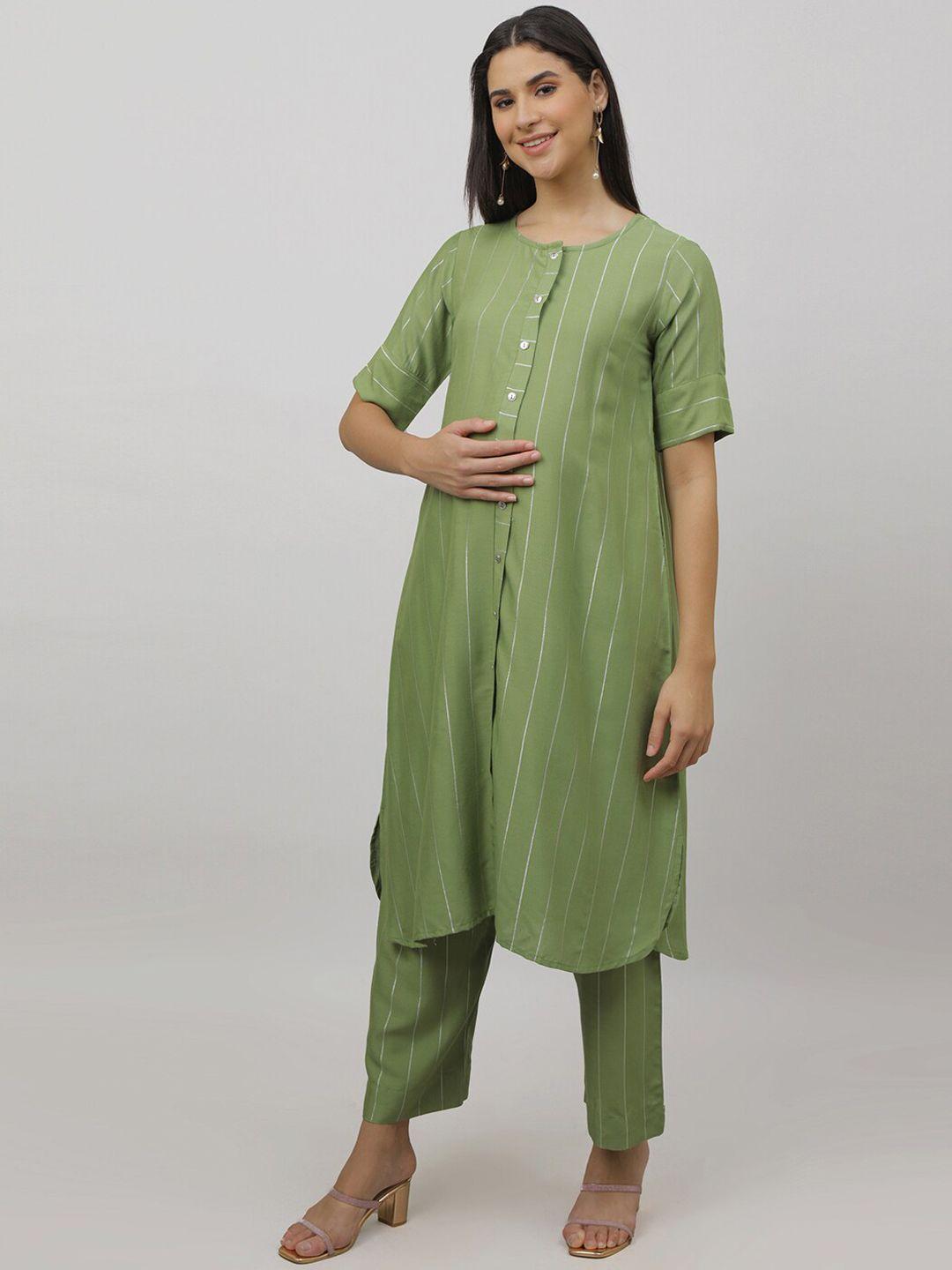 the mom store striped maternity kurta with palazzos