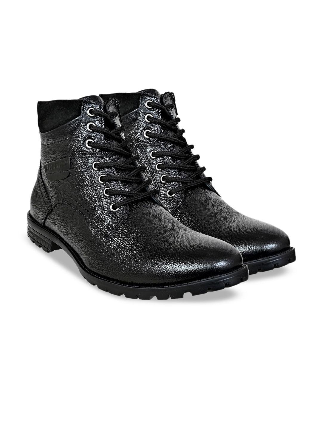 kicksfire men textured genuine leather regular boots