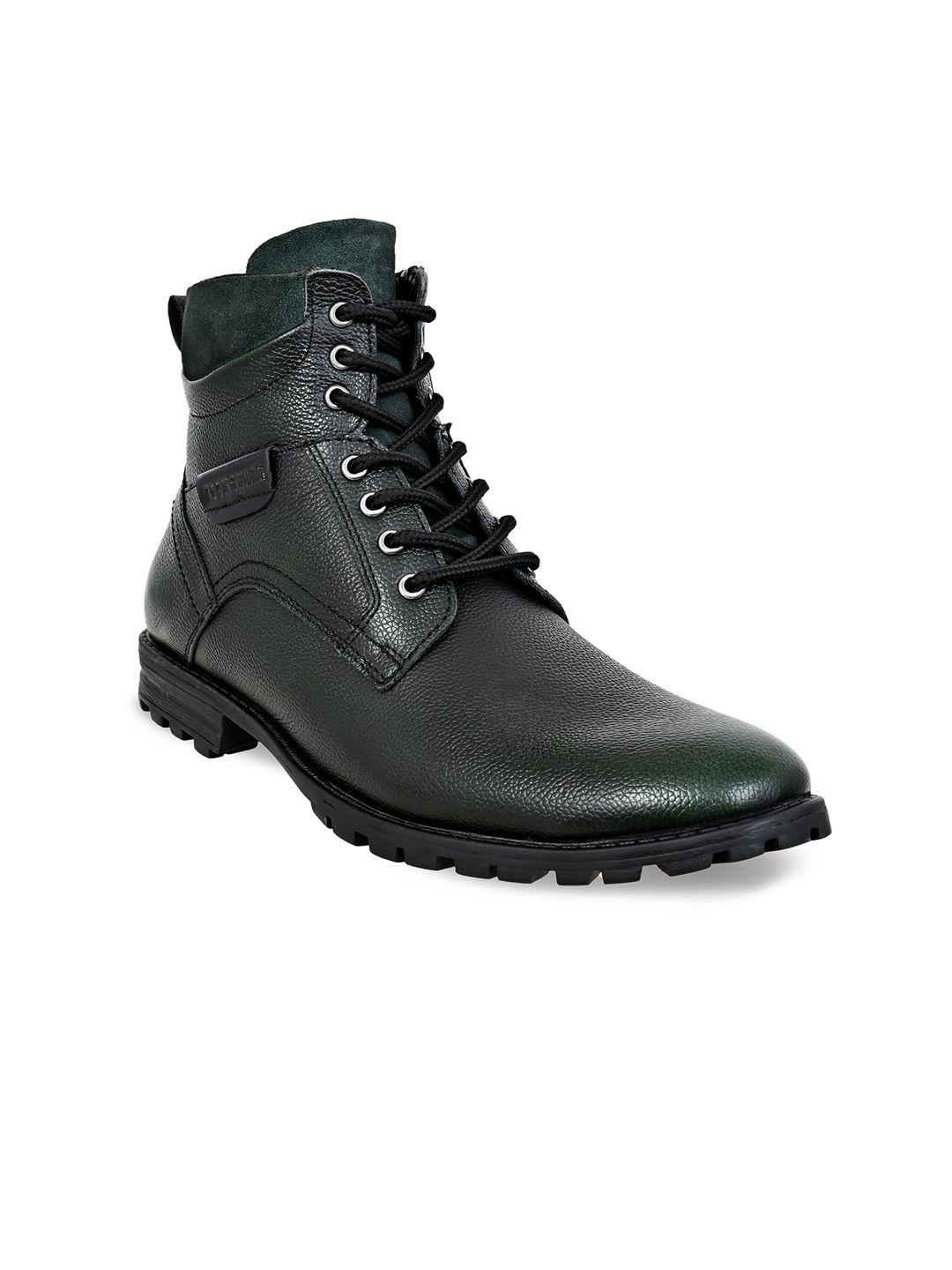 kicksfire men textured genuine leather regular boots