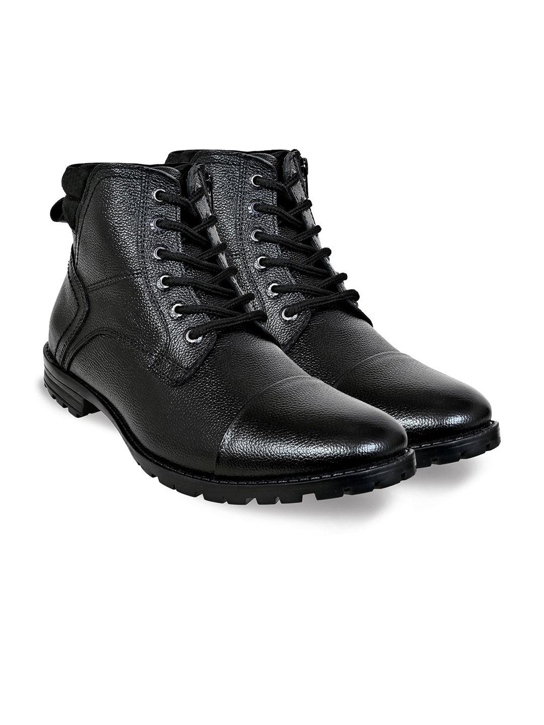 kicksfire men textured genuine leather regular boots