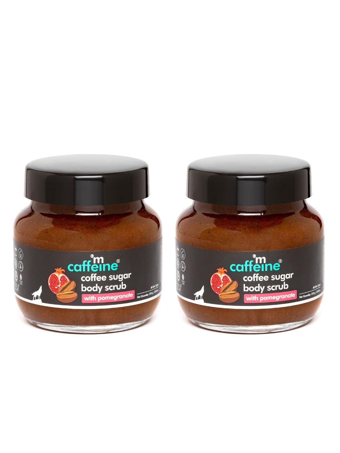 mcaffeine set of 2 coffee sugar body scrub with pomegranate extracts - 250g each