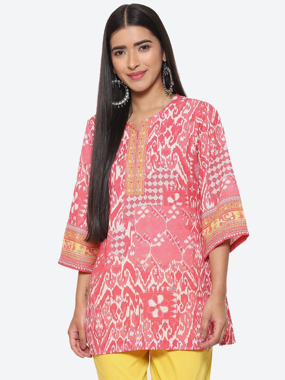 biba round neck abstract printed kurti