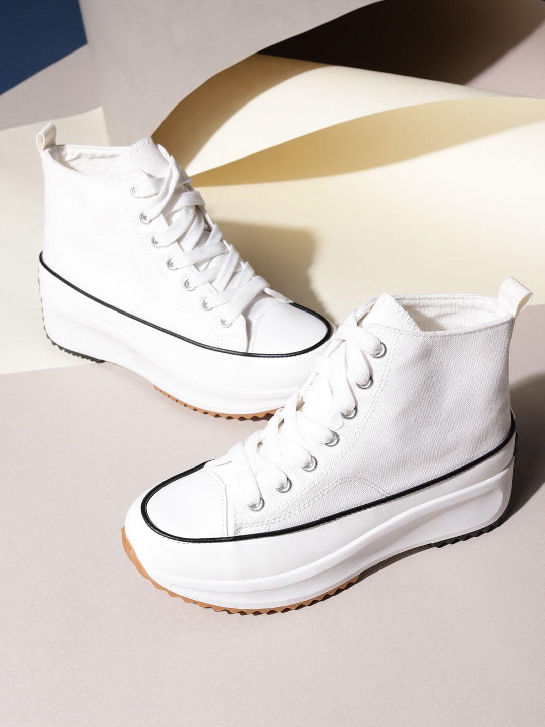 truffle collection women canvas high-top sneakers