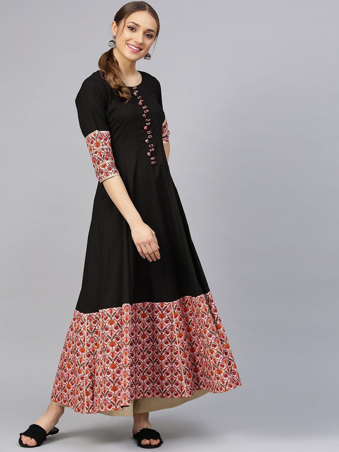 idalia floral printed anarkali pure cotton kurta