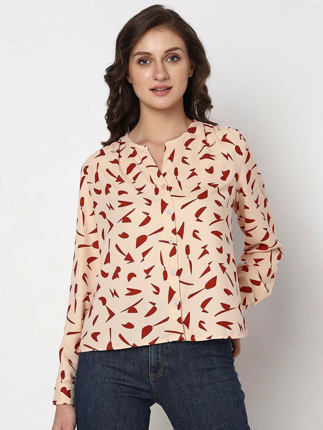 vero moda abstract printed print shirt style top