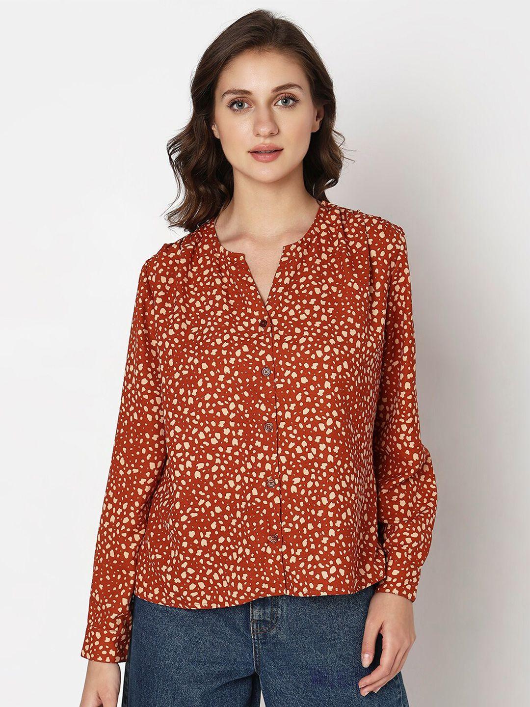 vero moda abstract printed shirt style top