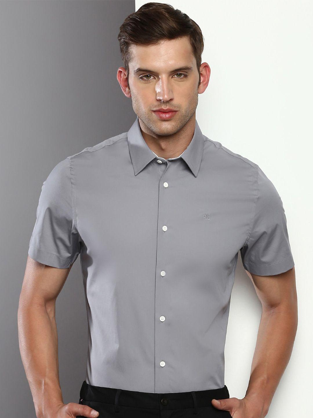 calvin klein jeans slim fit spread collar formal shirt