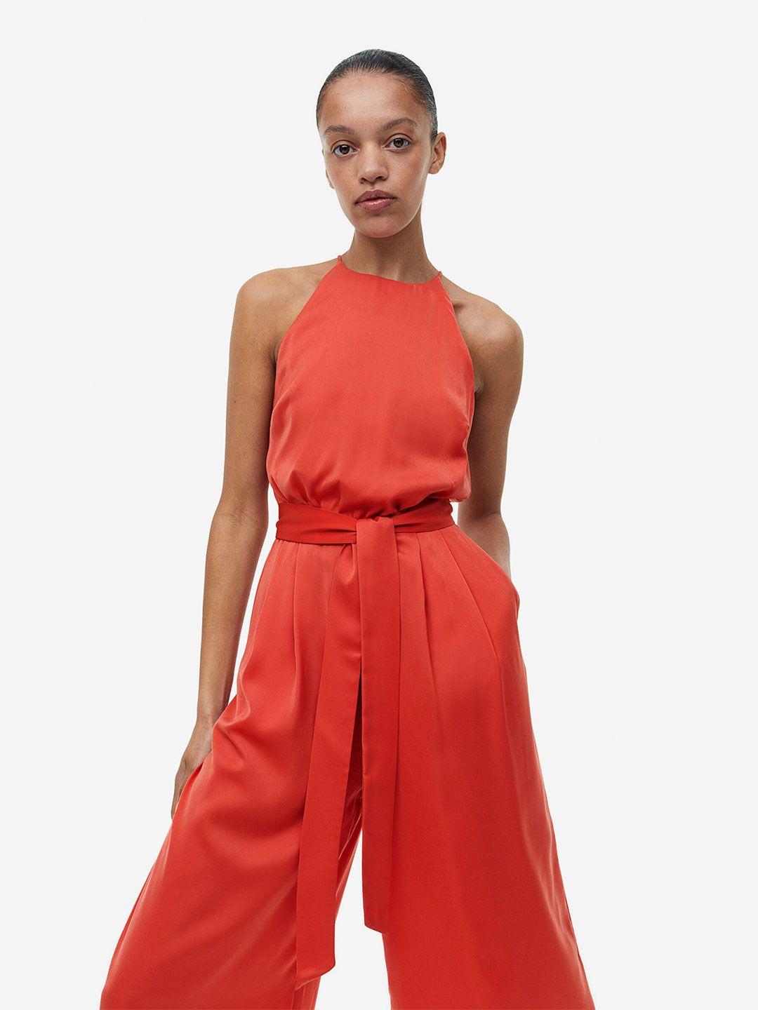 h&m satin jumpsuit