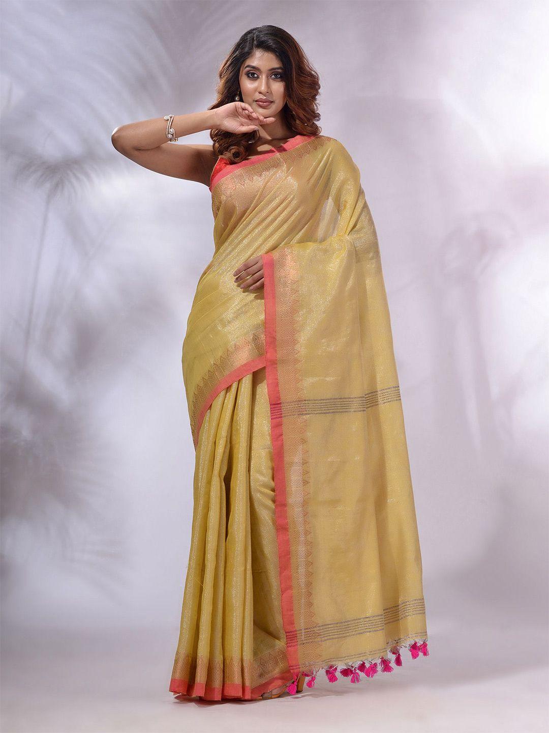 charukriti zari tissue handloom saree