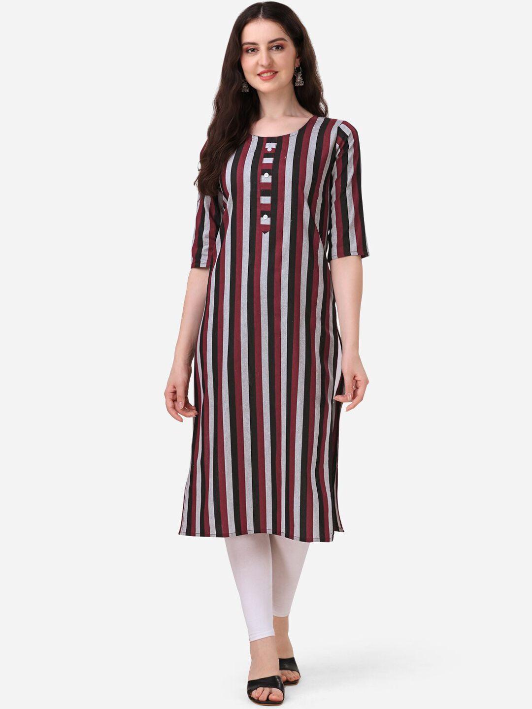 kalini striped round neck cotton kurta