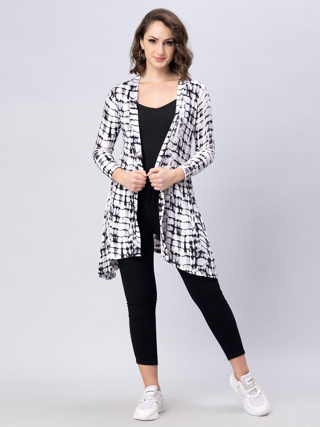 nimble printed open front longline shrug