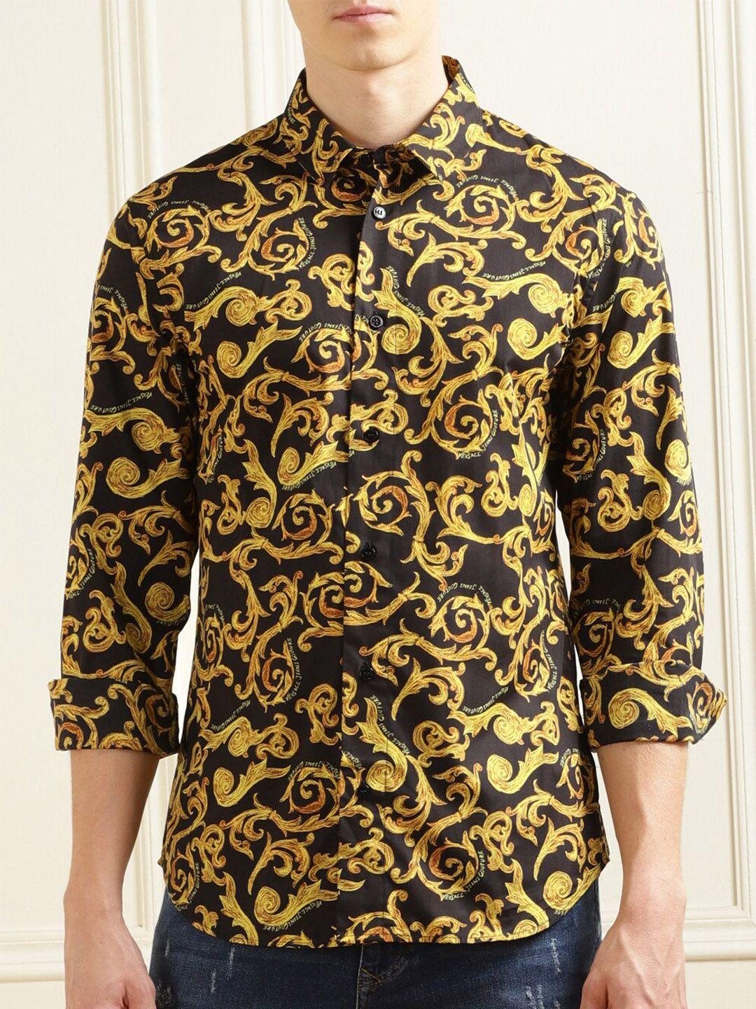 versace jeans couture ethnic printed cotton casual shirt