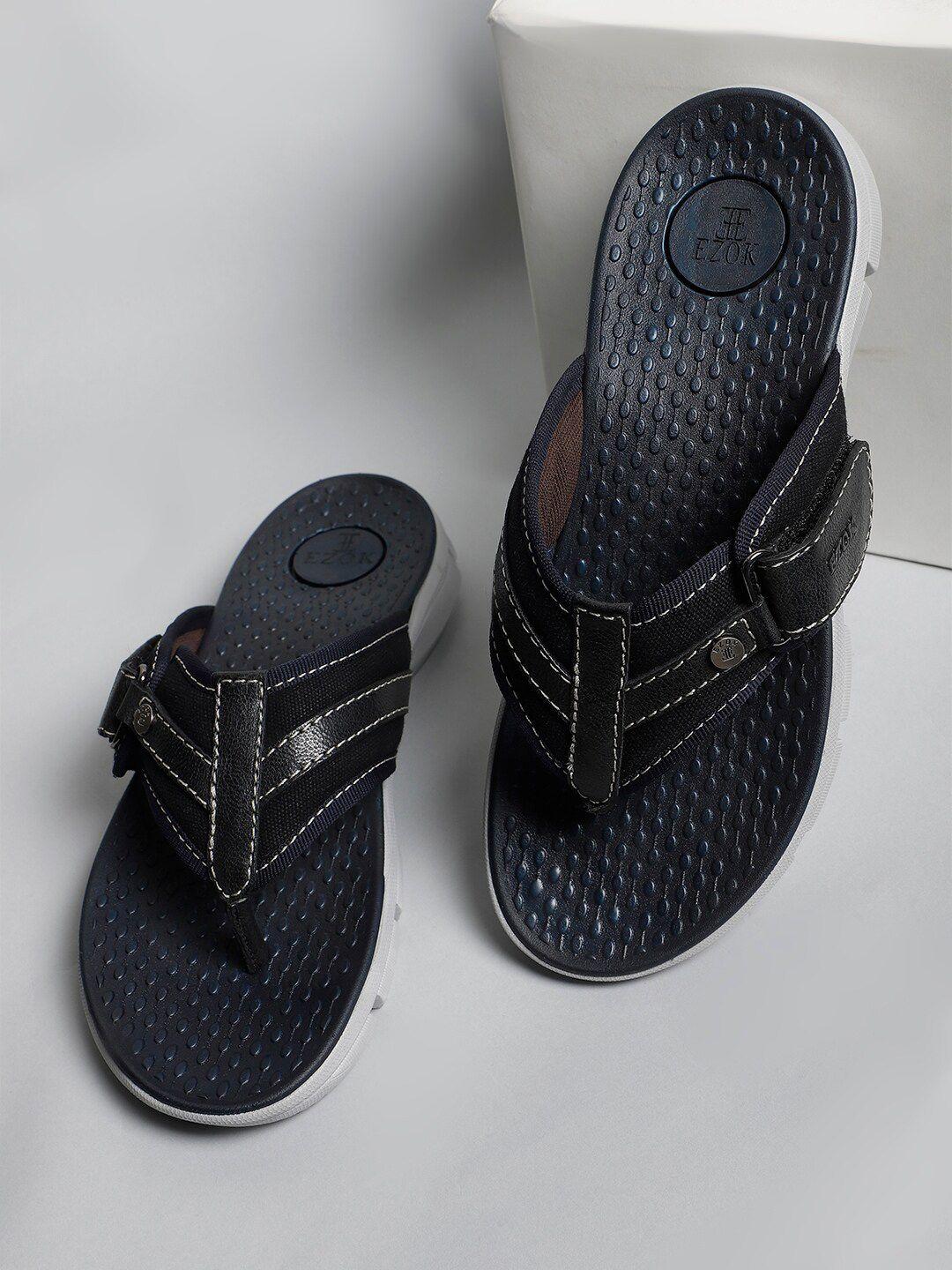 ezok men textured leather comfort sandals