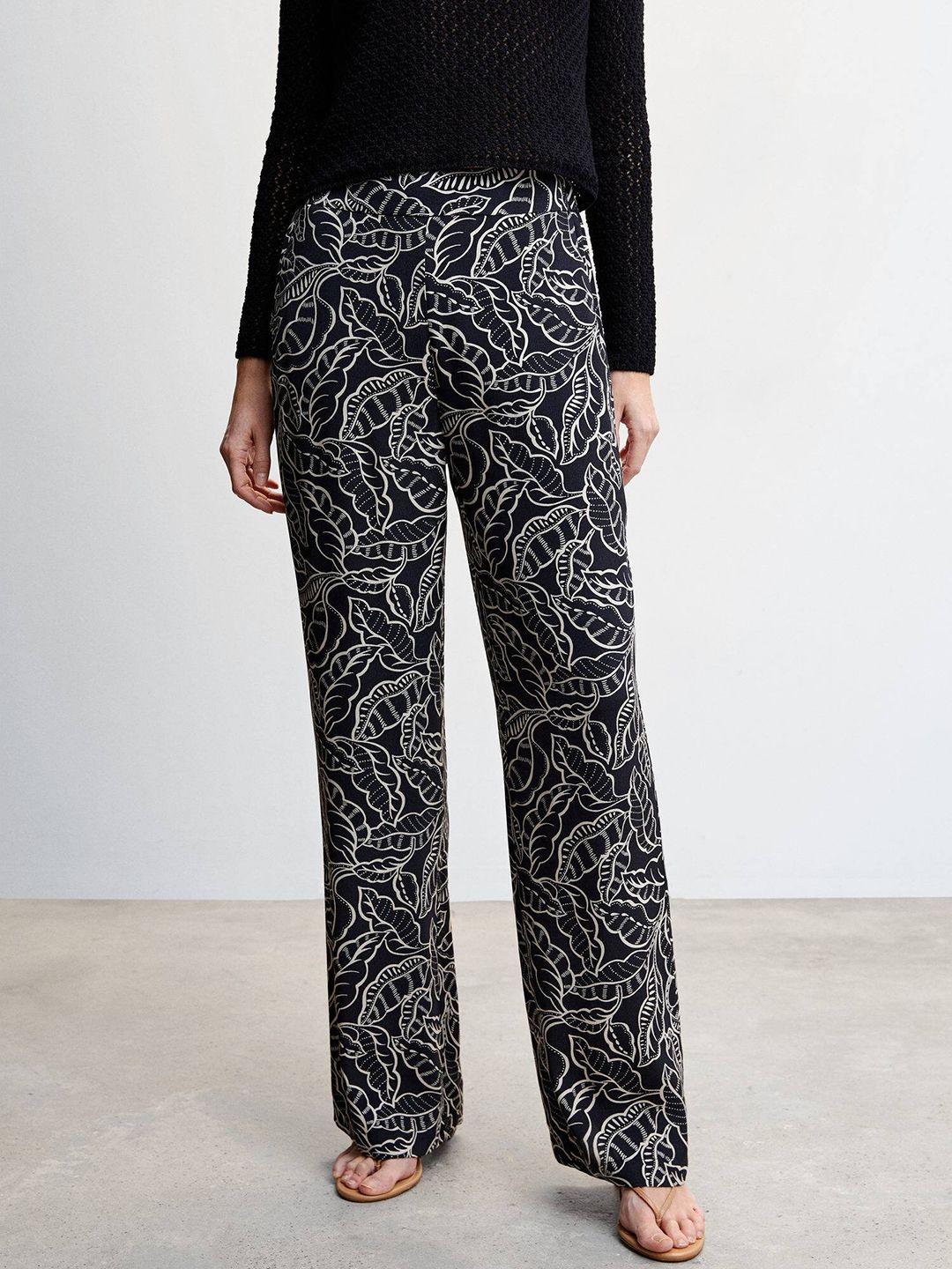 mango women ethnic motifs printed trousers