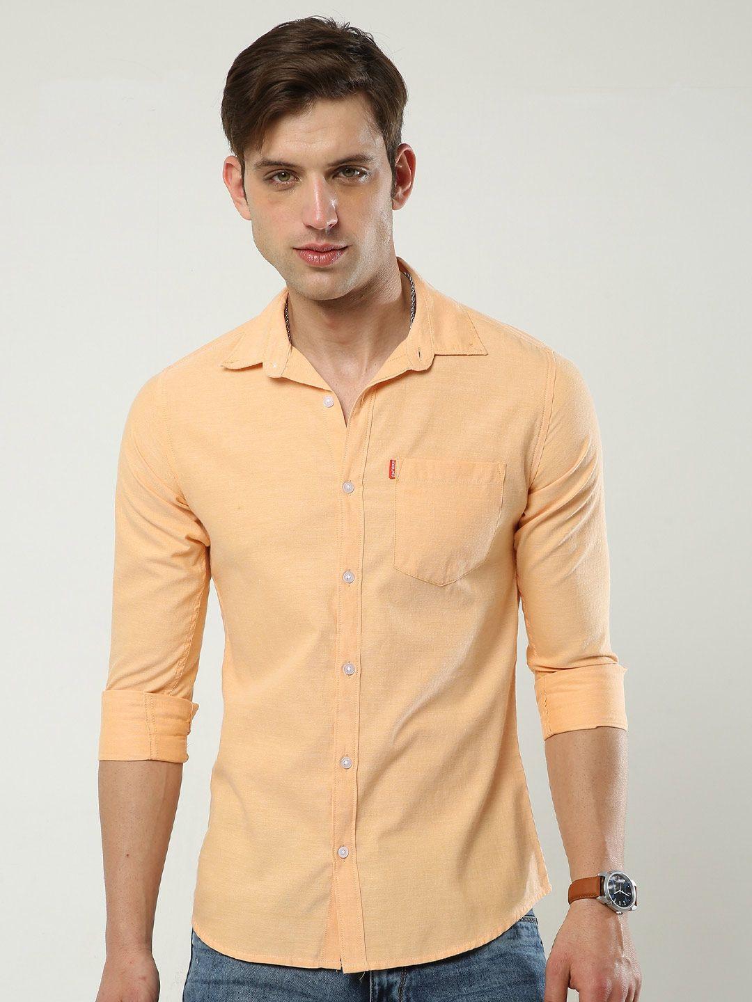 reslag spread neck slim fit opaque casual shirt