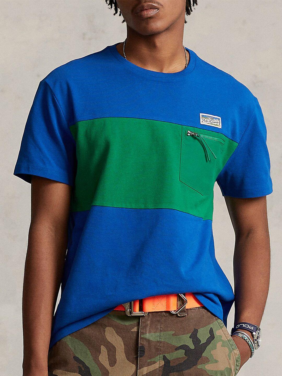 polo ralph lauren colourblocked cotton t-shirt