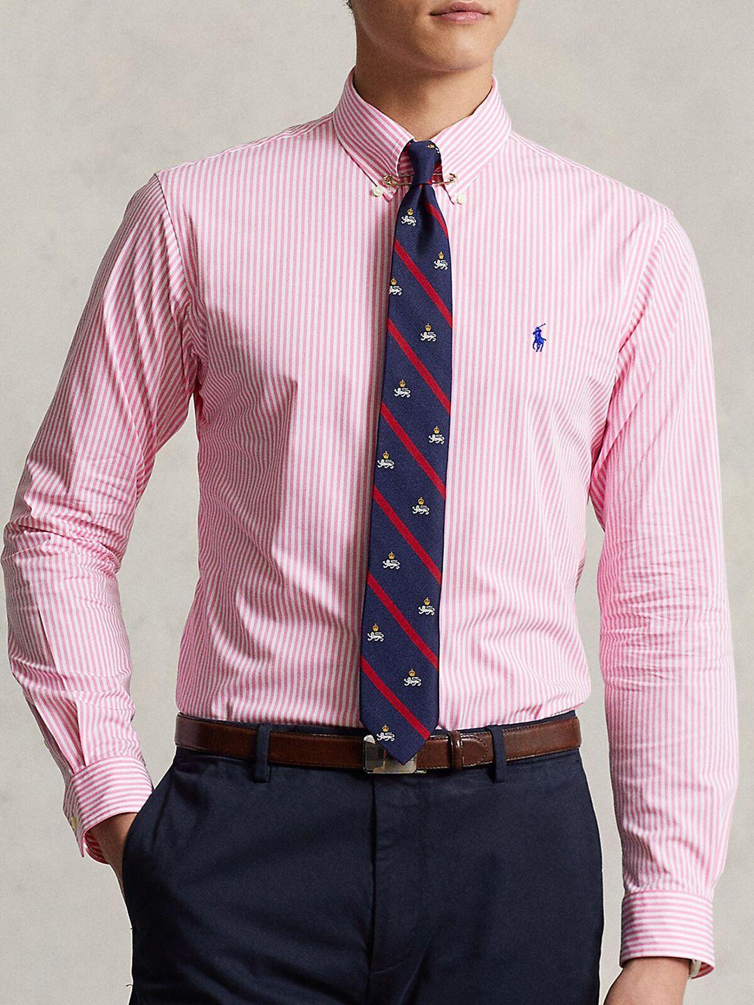 polo ralph lauren striped custom-fit cotton formal shirt