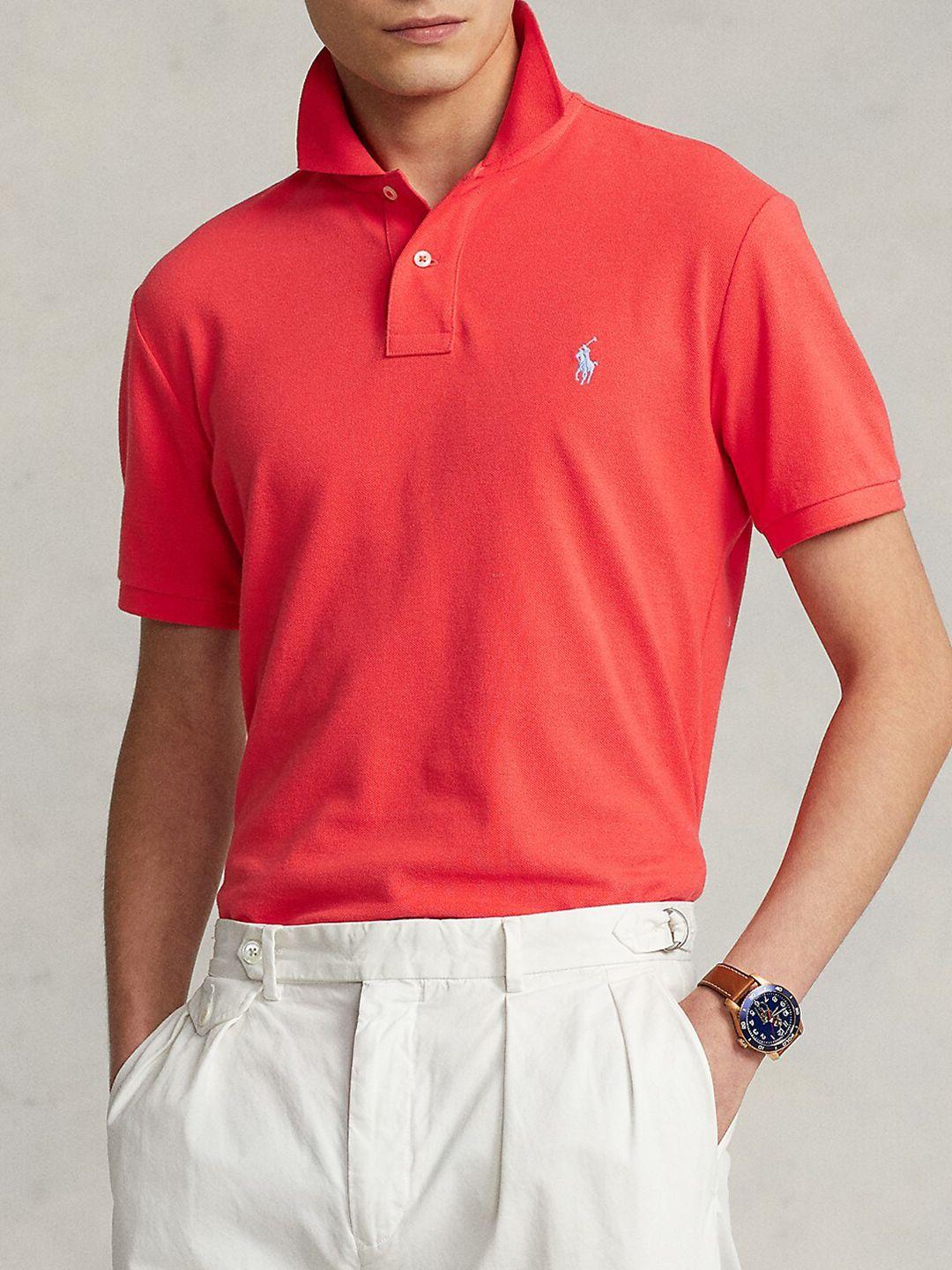 polo ralph lauren polo collar slim-fit cotton t-shirt