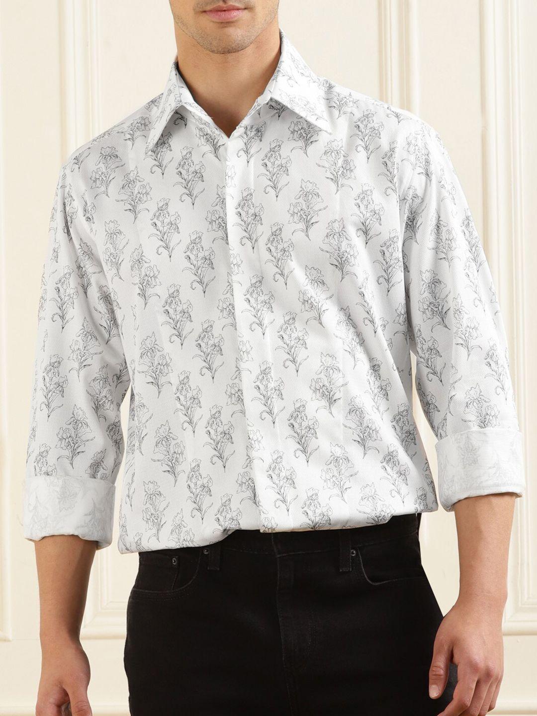 karl lagerfeld opaque floral printed casual cotton shirt