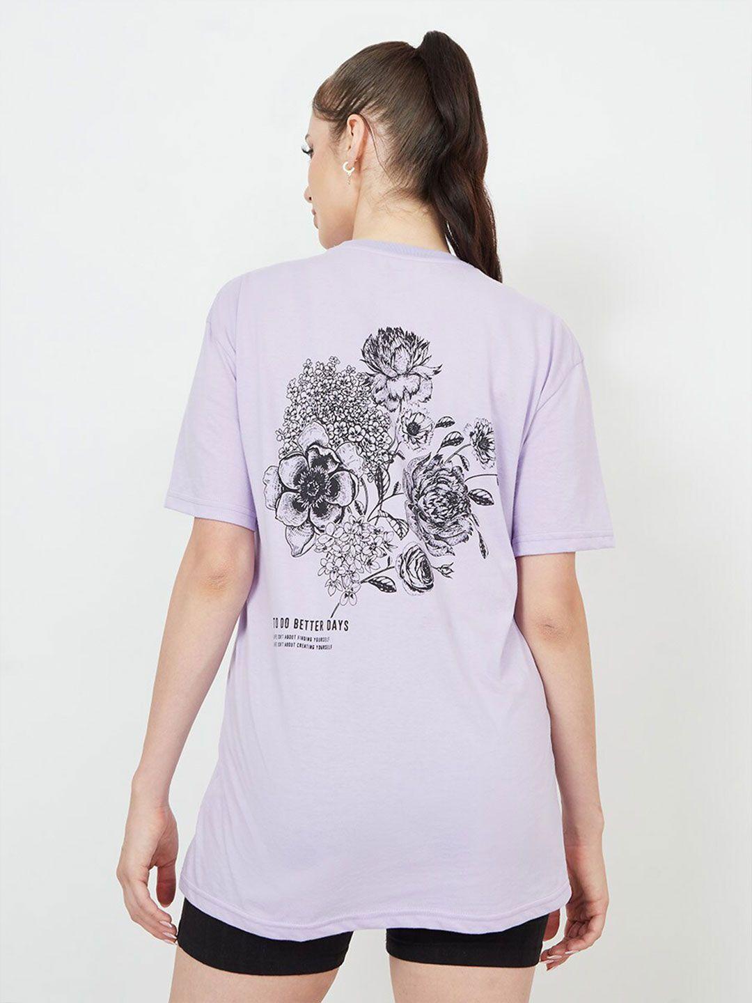 styli oversized floral back better days graphic longline t-shirt