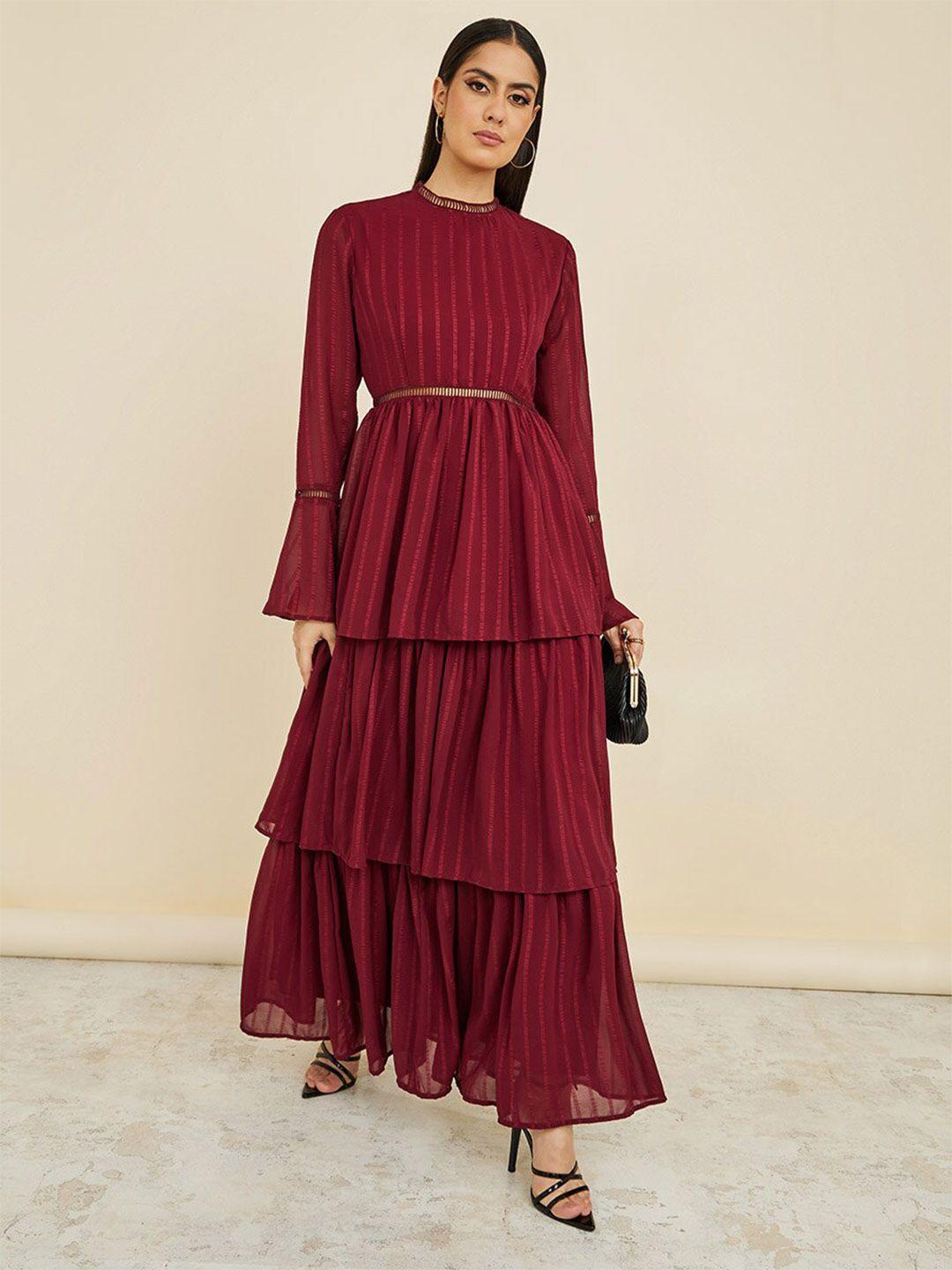 styli bell sleeves fit ad flare maxi dress