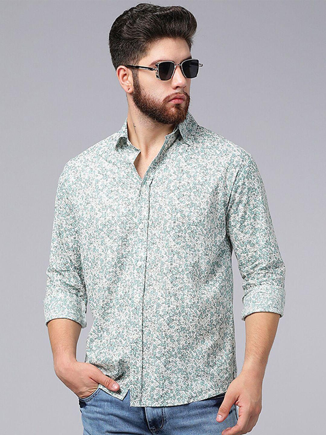 a.t.u.n. classic floral printed casual pure cotton shirt