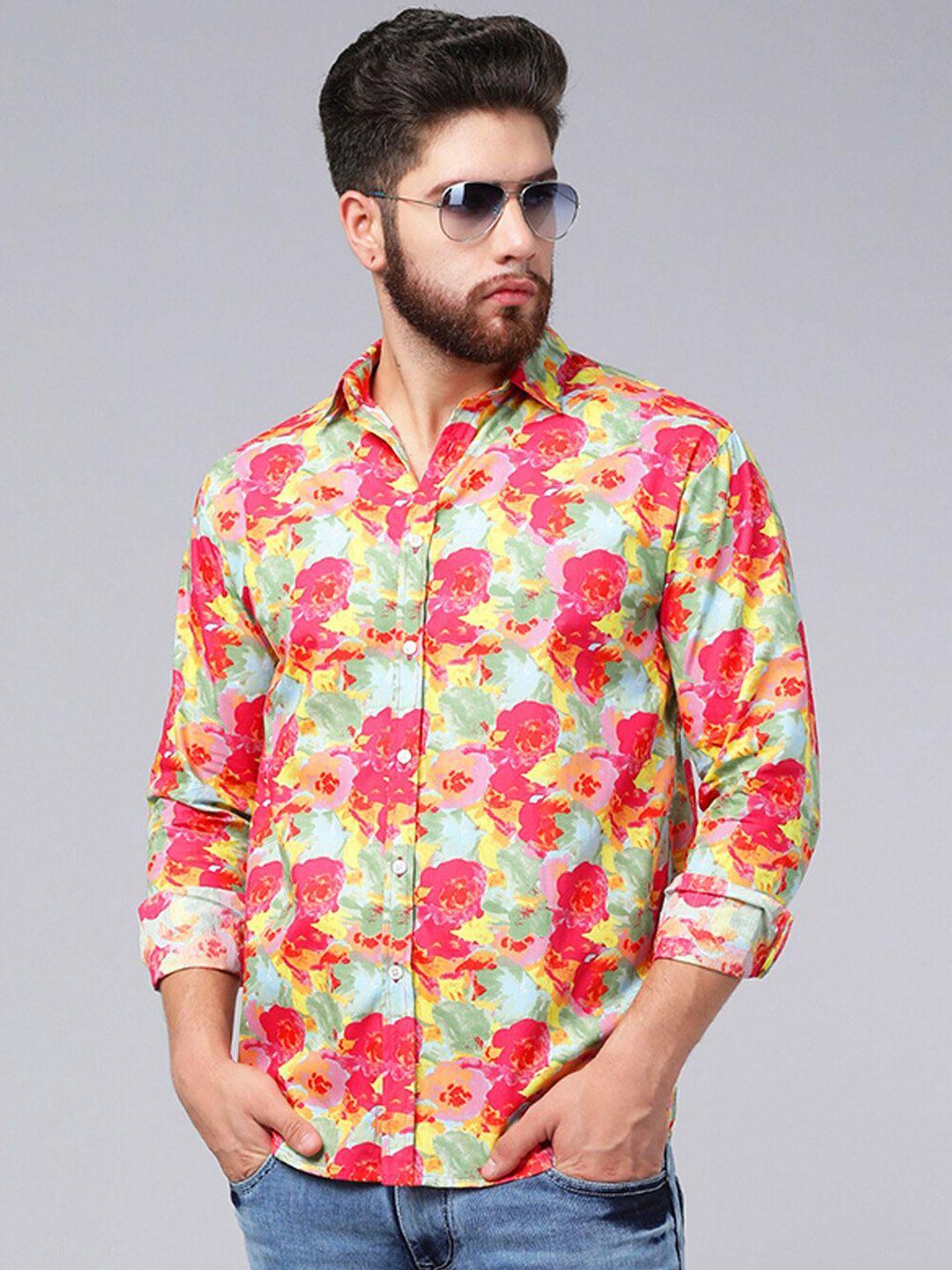 a.t.u.n. classic floral printed casual pure cotton shirt