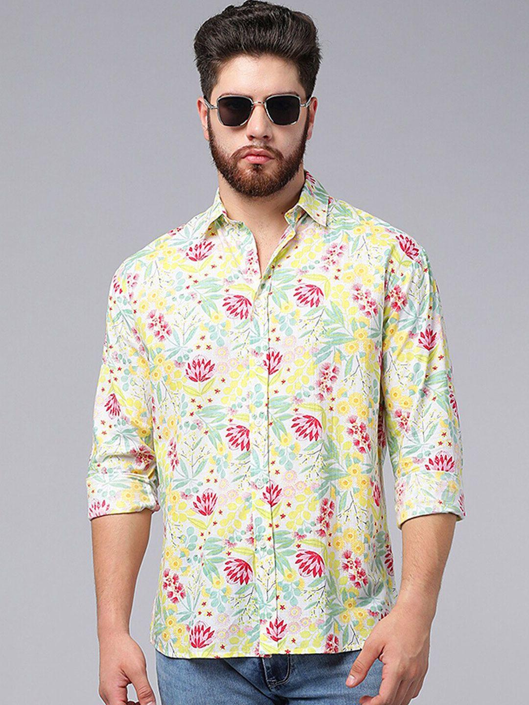 a.t.u.n. classic floral printed casual pure cotton shirt