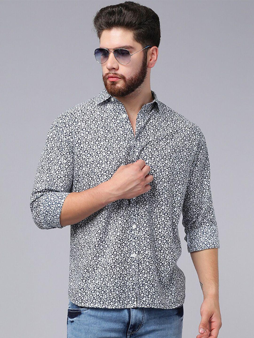 a.t.u.n. classic floral printed casual pure cotton shirt