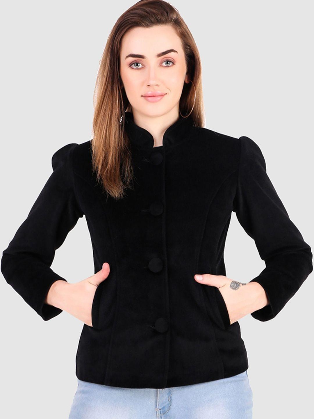 leather retail stand collar lightweight crop tailored jacket