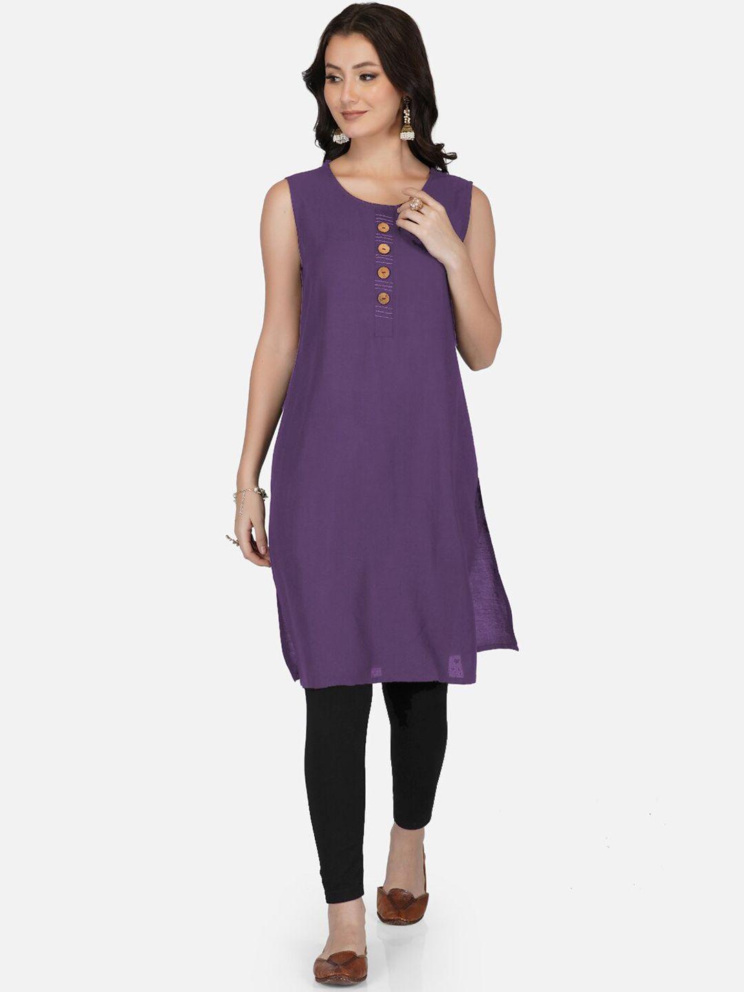 metro-fashion round neck sleeveless kurta