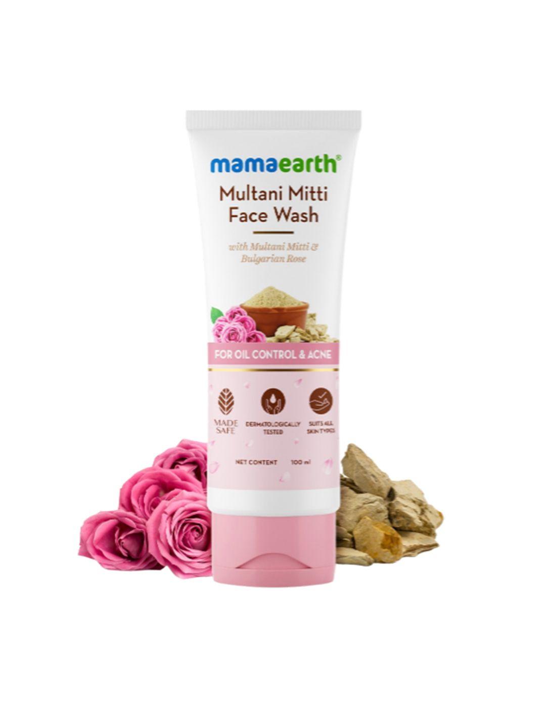 mamaearth multani mitti face wash with bulgarian rose & niacinamide - 100 ml