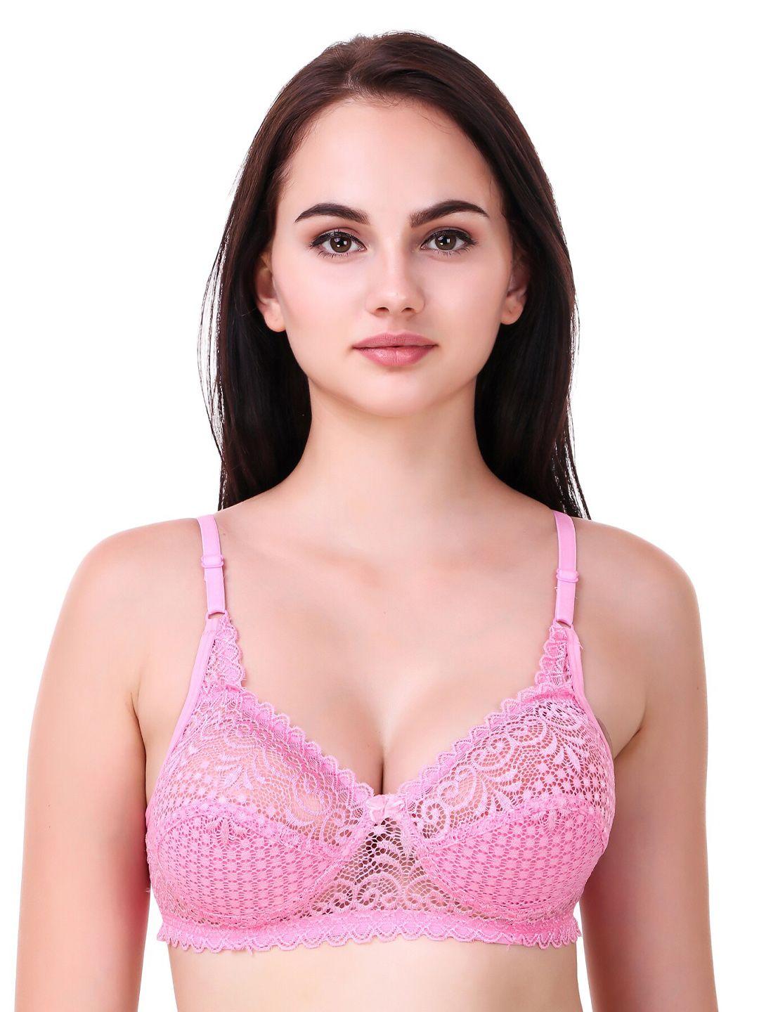 piylu floral self design lycra all day comfort full coverage cut & sew super support bra