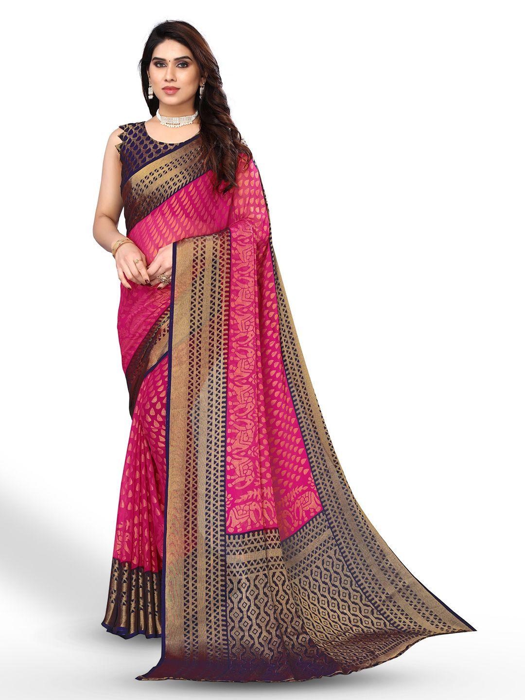 fabmora ethnic motifs printed pure chiffon saree