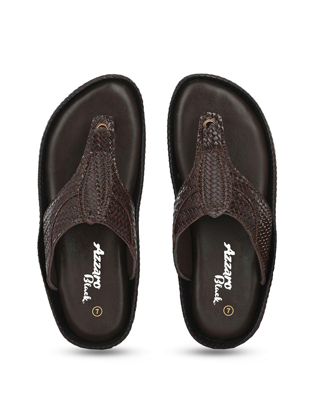 azzaro black men woven design comfort sandals