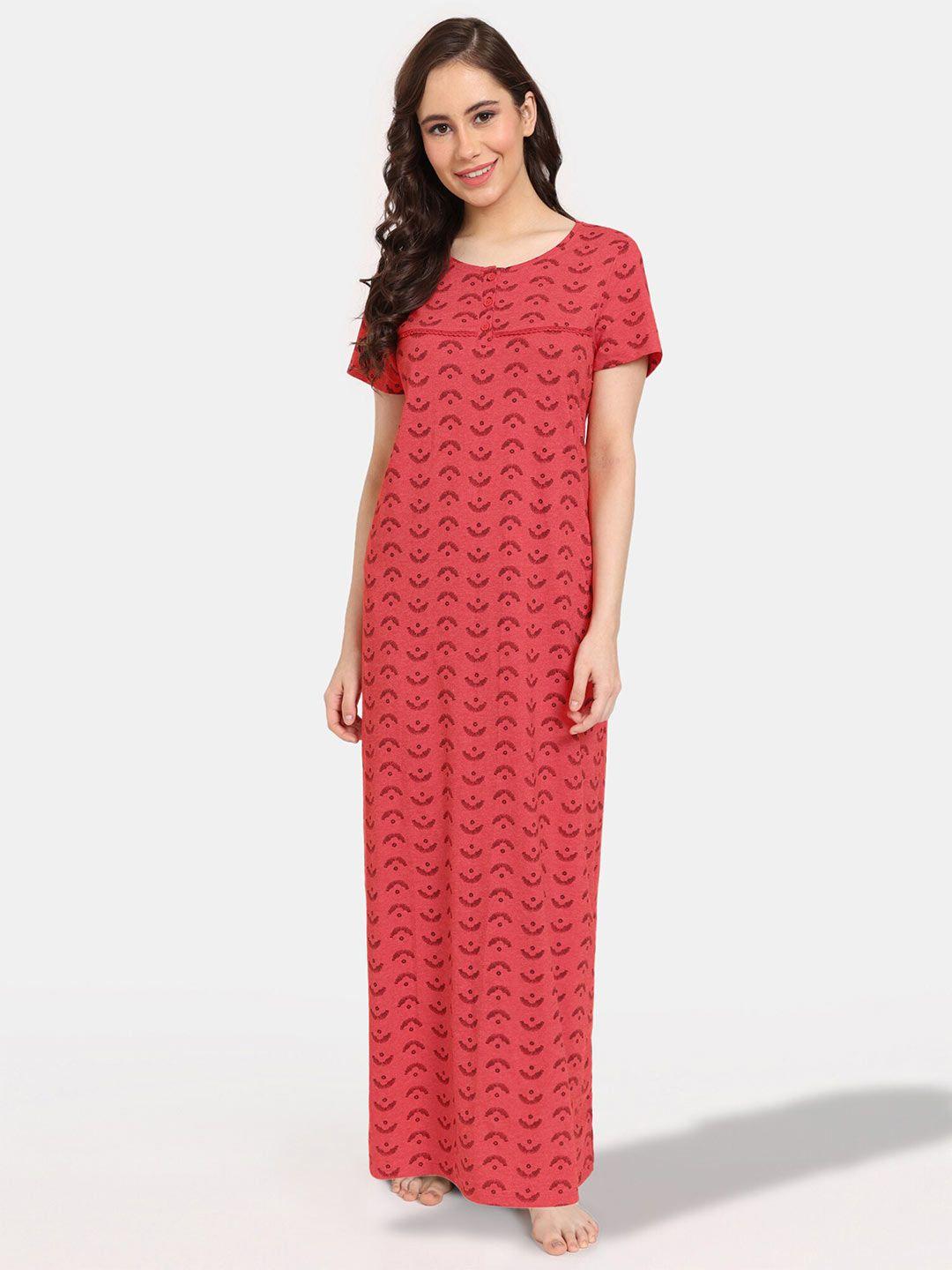 rosaline by zivame printed maxi nightdress