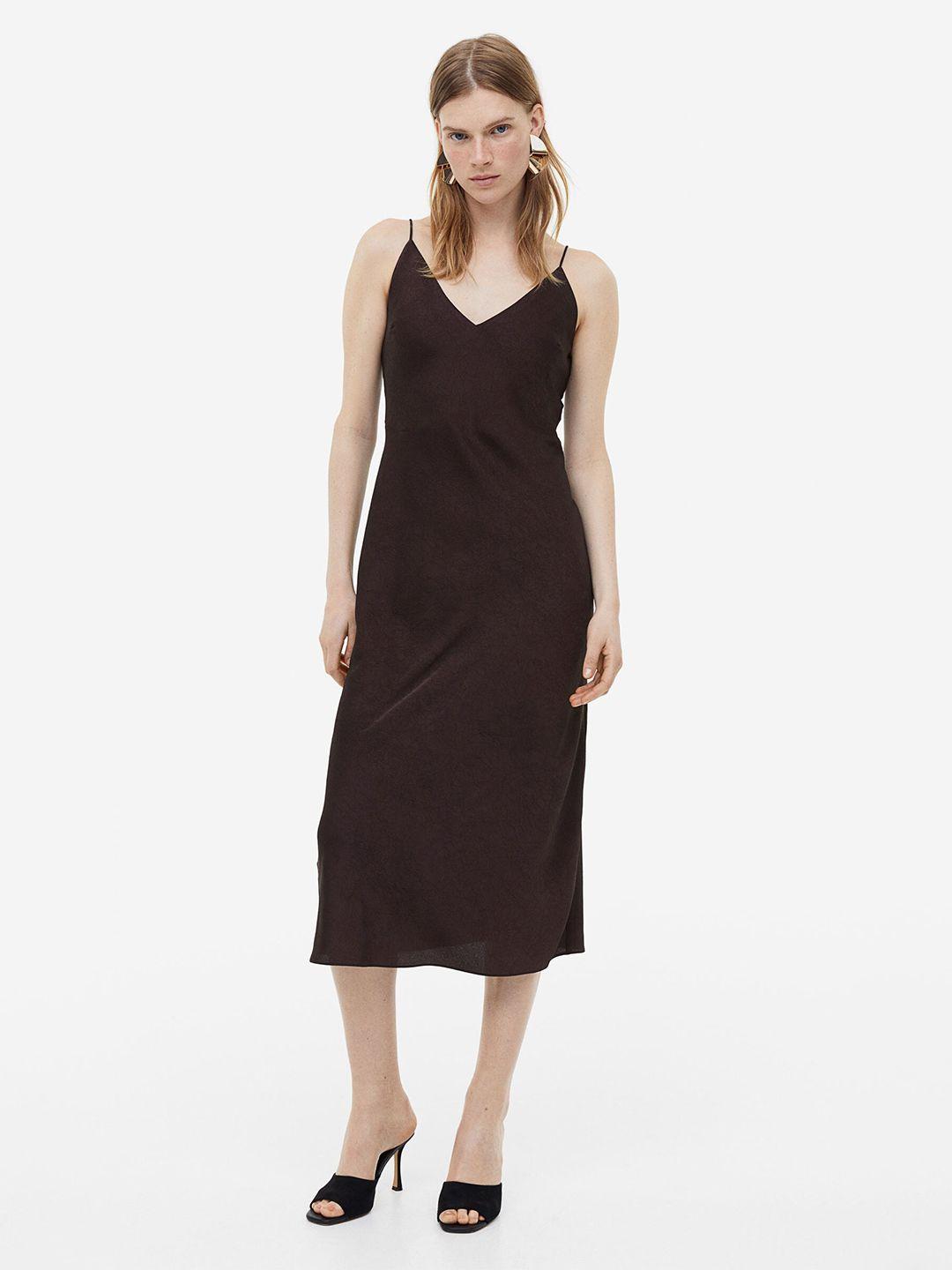 h&m v-neck slip dress