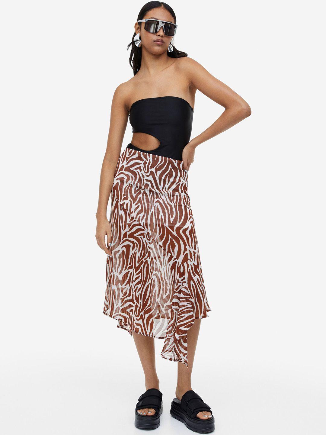 h&m asymmetric crepe skirt