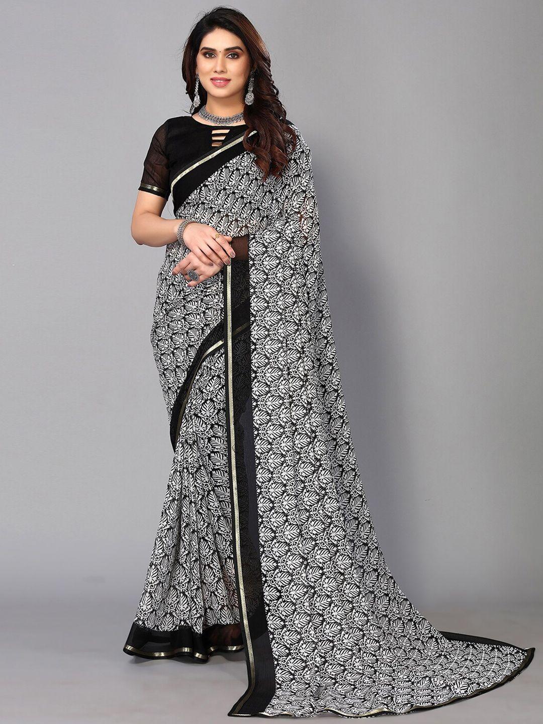 siril ethnic motifs printed zari saree