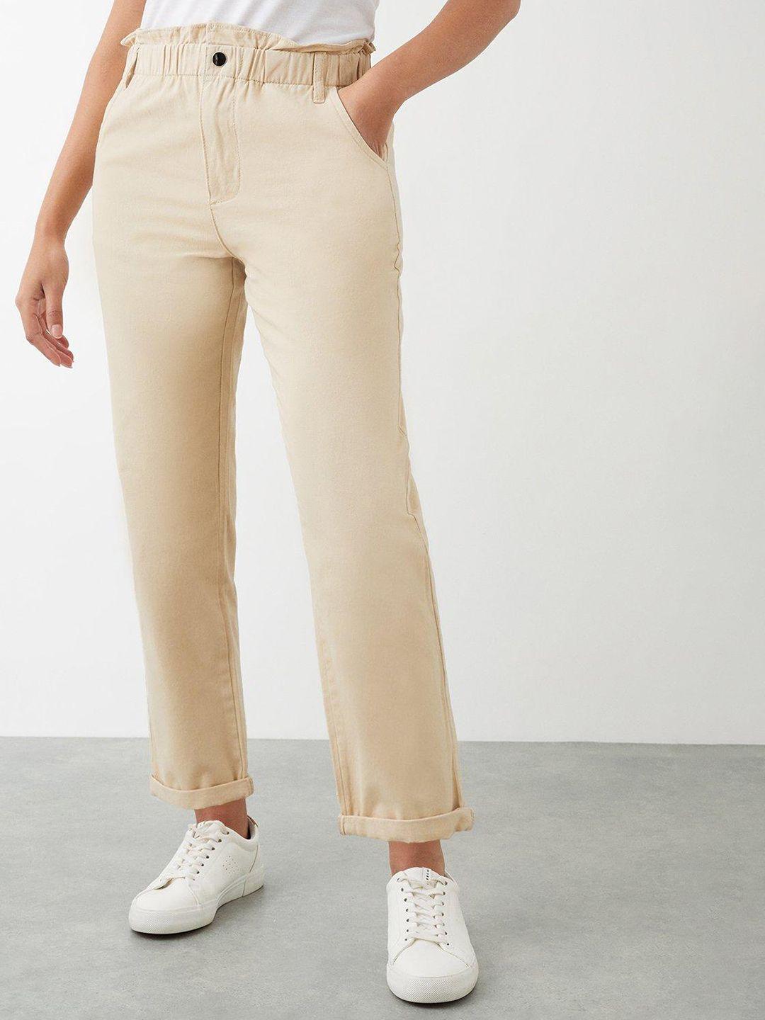 dorothy perkins women straight fit paperbag trousers