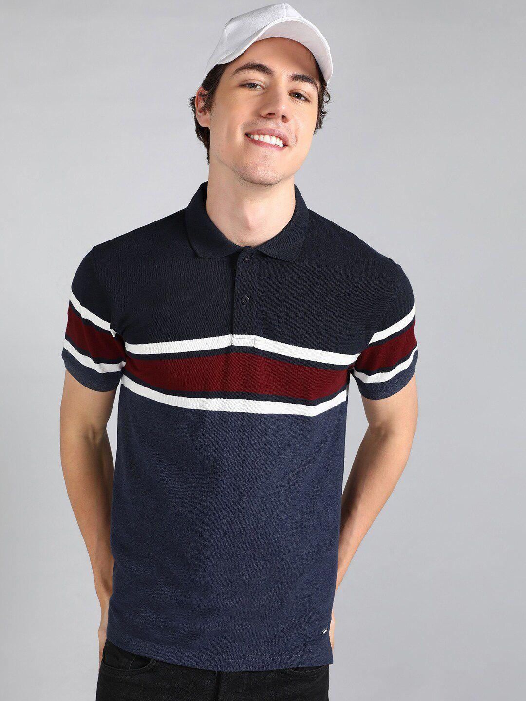 metronaut striped polo collar t-shirt