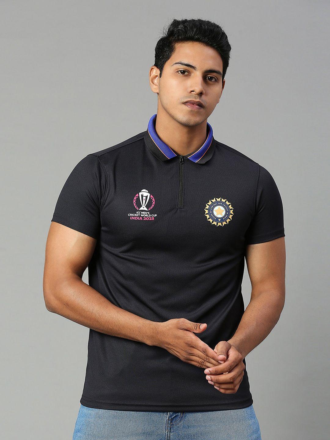 fancode printed indian cricket team polo collar moisture wicking t-shirt