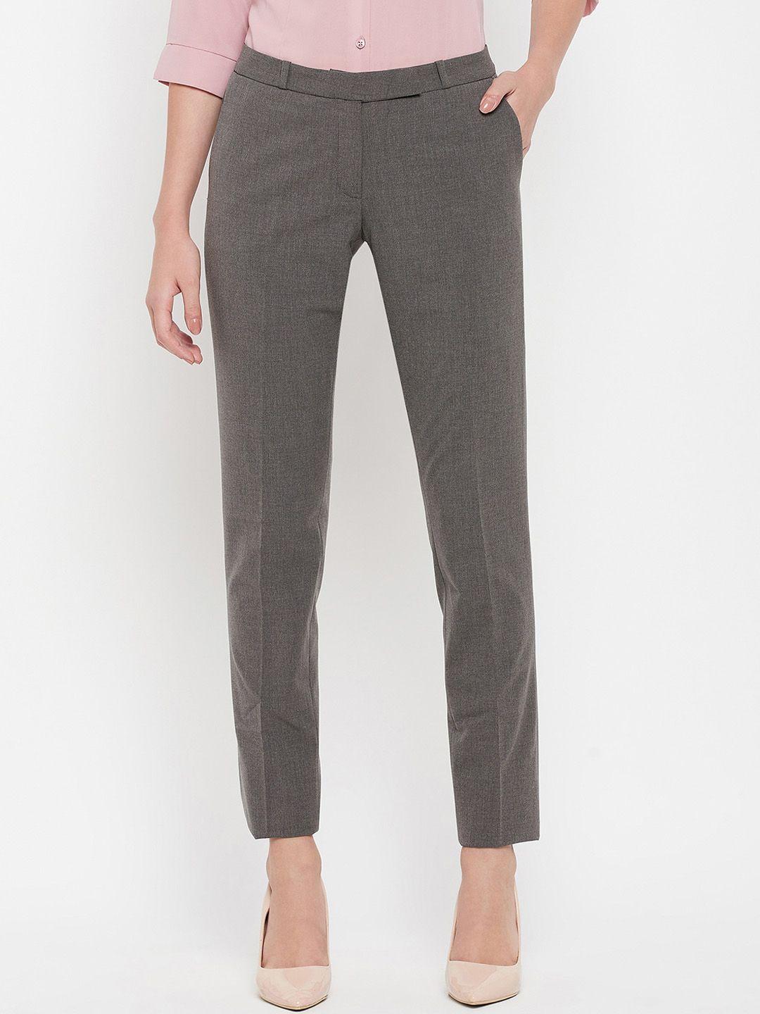 crozo by cantabil women mid-rise formal trousers